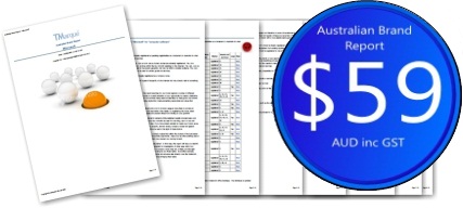 Australian Brand Report for trademarks, domain names, company names and general usage